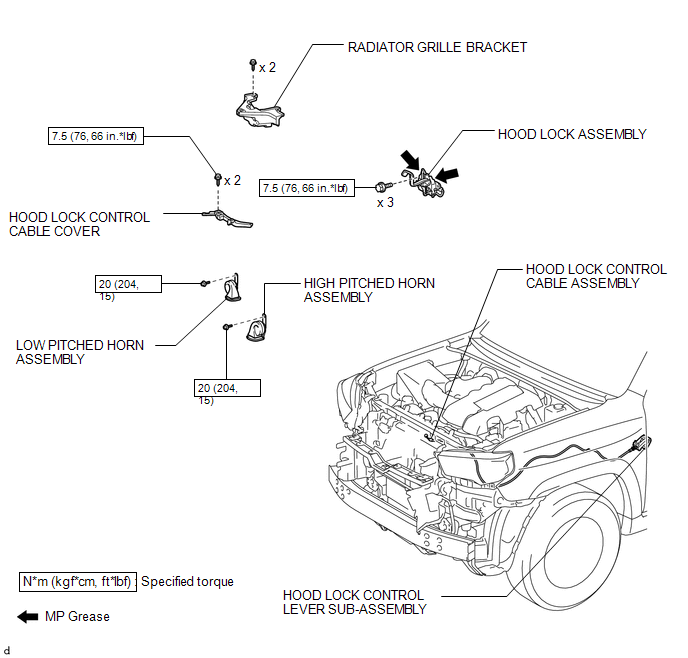 Toyota 4Runner: Components - Engine Hood Courtesy Switch - Service Manual